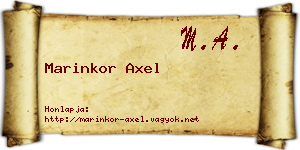 Marinkor Axel névjegykártya